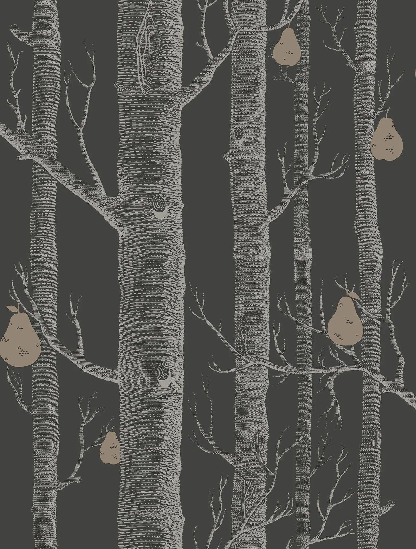 Tapeta CONTEMPORARY COLLECTION - Woods & Pears biel na czarnym Cole & Son Default Title Eye on Design