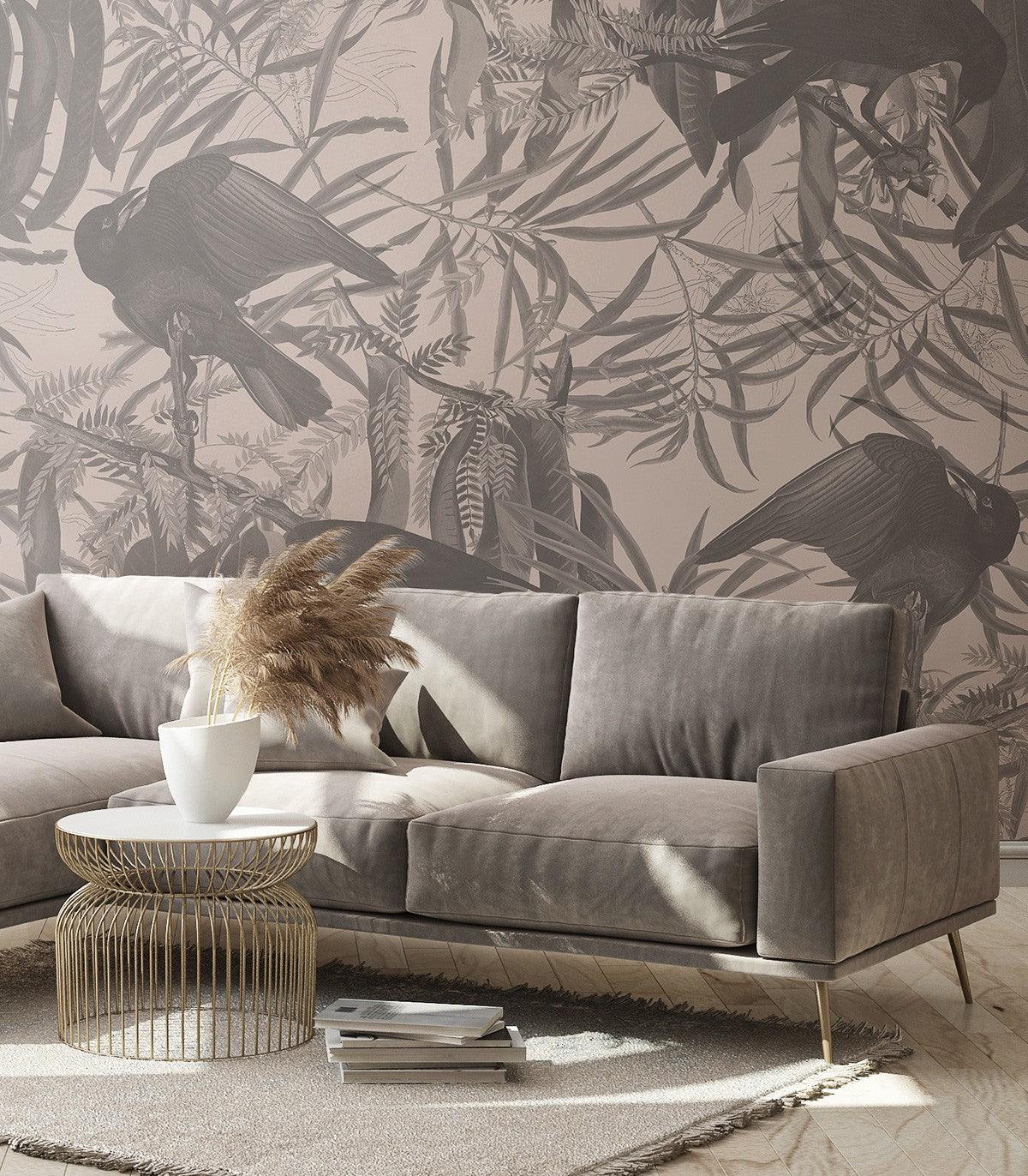 Tapeta CROWS BEIGE Wallcolors Eye on Design