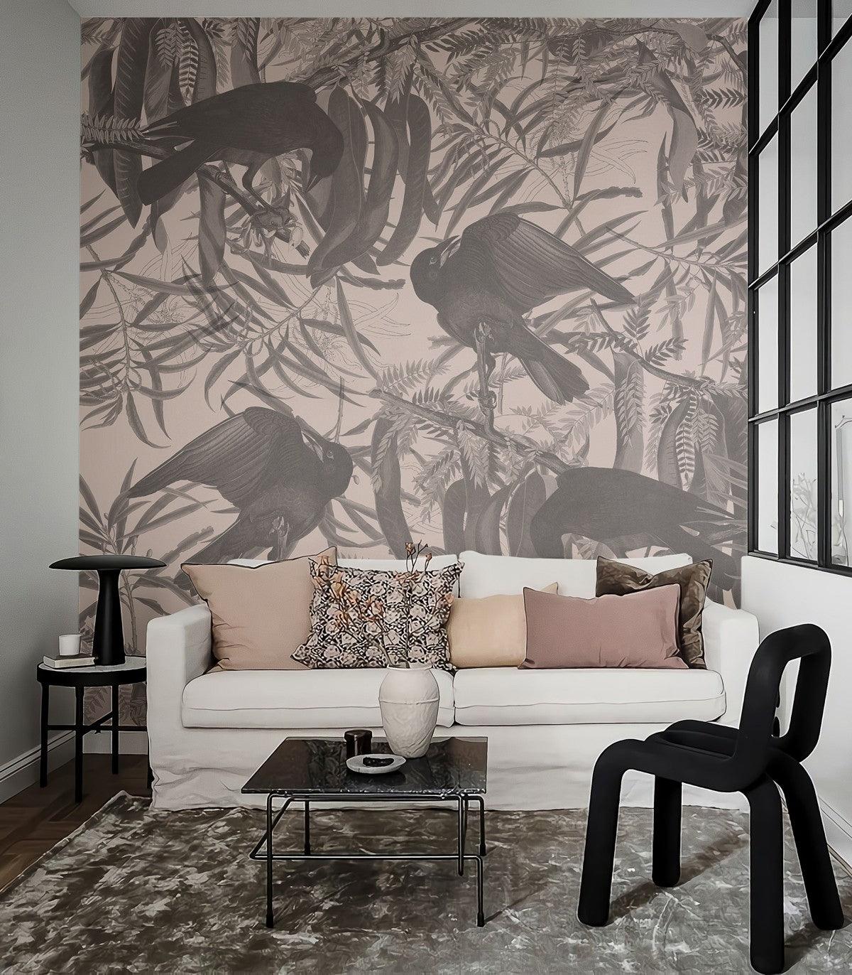 Tapeta CROWS BEIGE Wallcolors Eye on Design