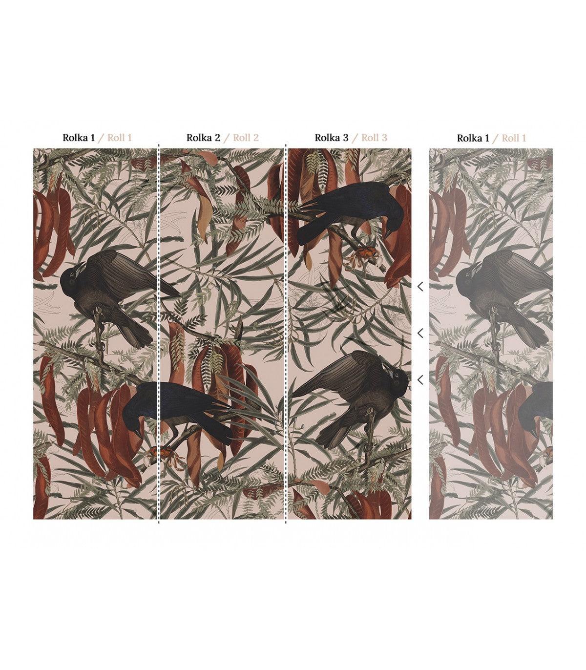 Tapeta CROWS PINK Wallcolors Eye on Design