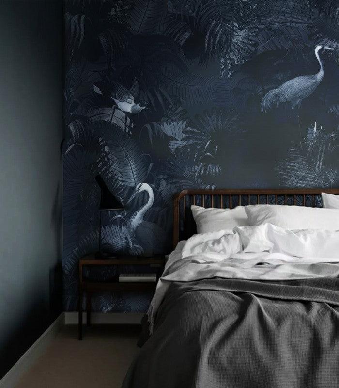 Tapeta Desert Tropics Dark Blue Wallcolors Eye on Design