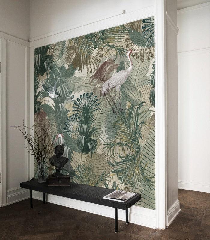 Tapeta Desert Tropics Light Green Wallcolors Eye on Design