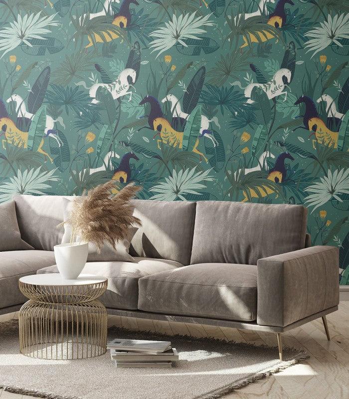 Tapeta Dream Horses Turquoise Wallcolors Eye on Design