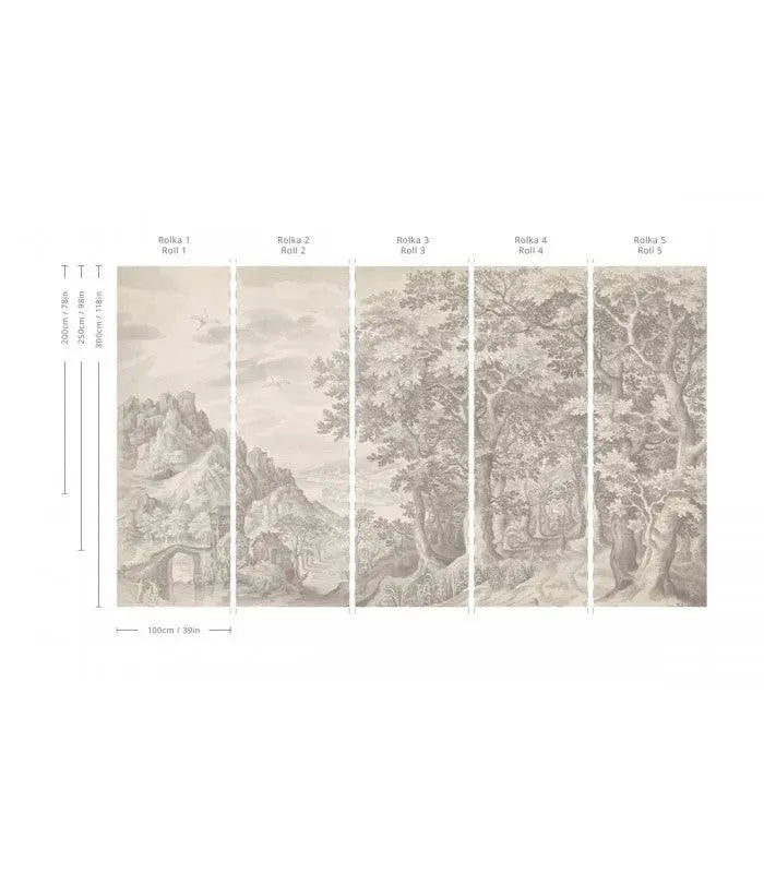 Tapeta Ethereal Forest Beige Wallcolors Eye on Design