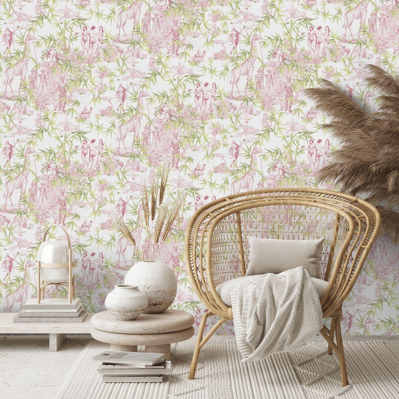Tapeta EXOTISME TOMETTE różowy z zielonym Christian Lacroix Eye on Design