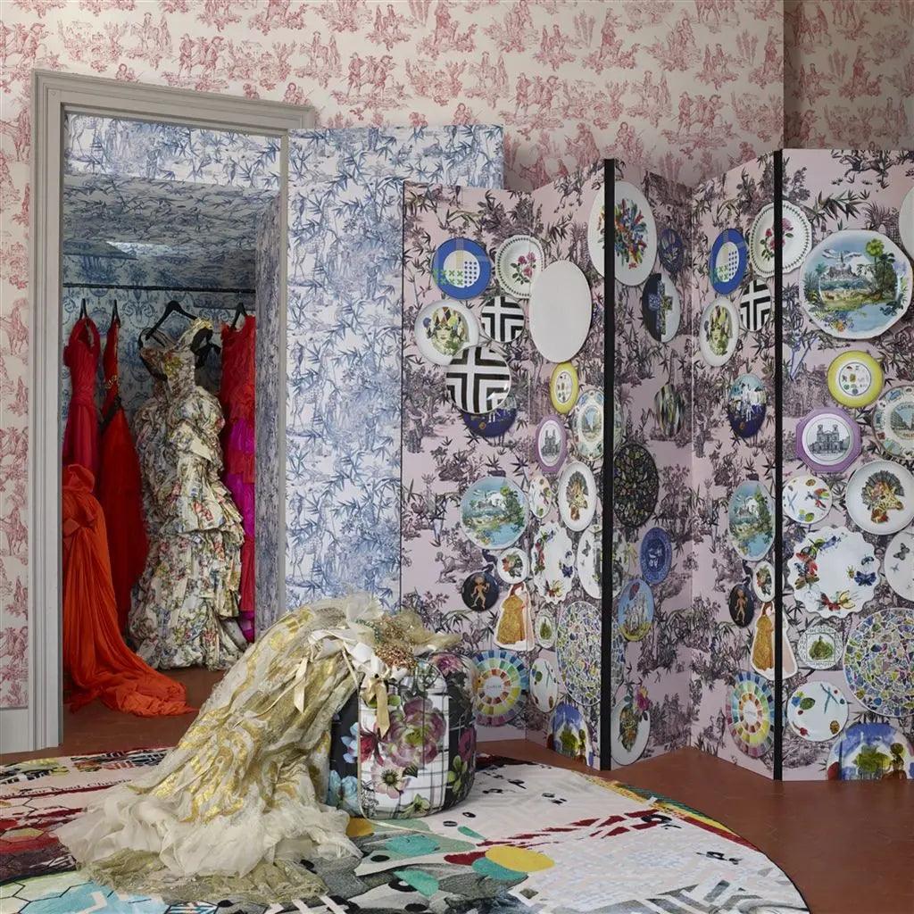 Tapeta EXOTISME TOMETTE różowy z zielonym Christian Lacroix Eye on Design