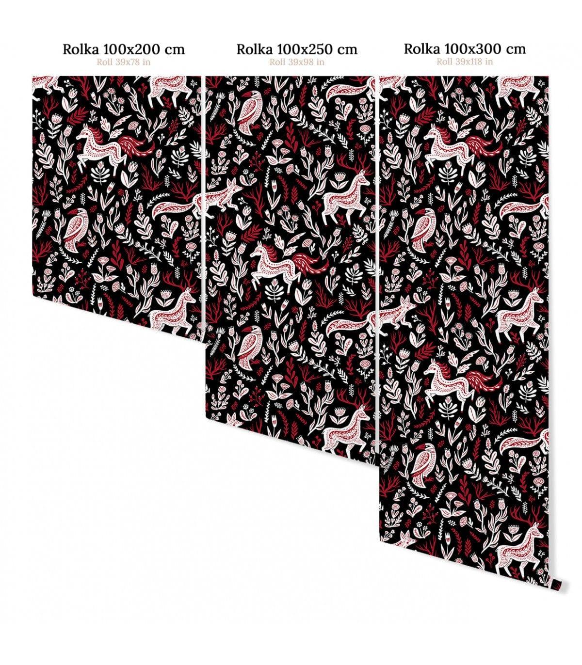 Tapeta FOLK ANIMALS BLACK Wallcolors Eye on Design