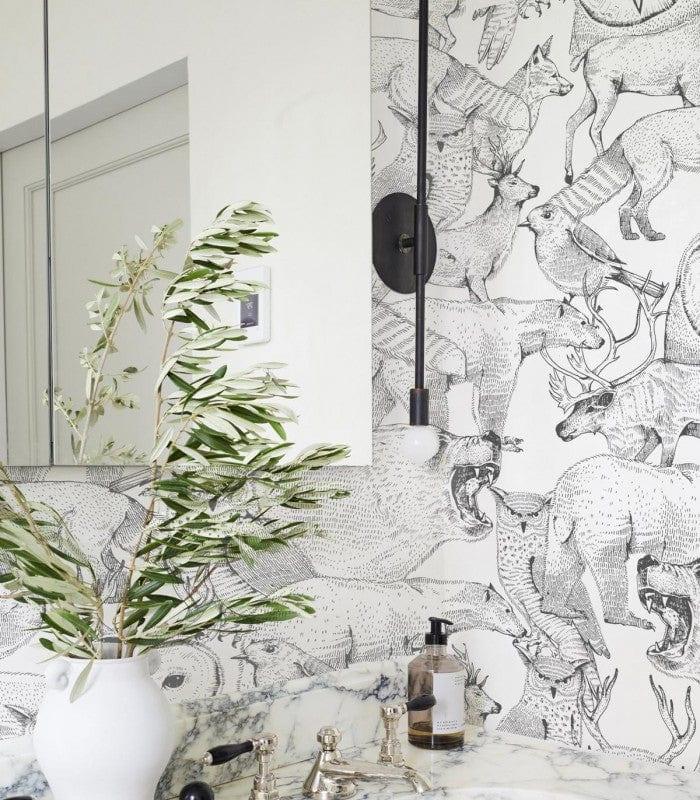 Tapeta FOREST FRIENDS GREY Wallcolors Eye on Design