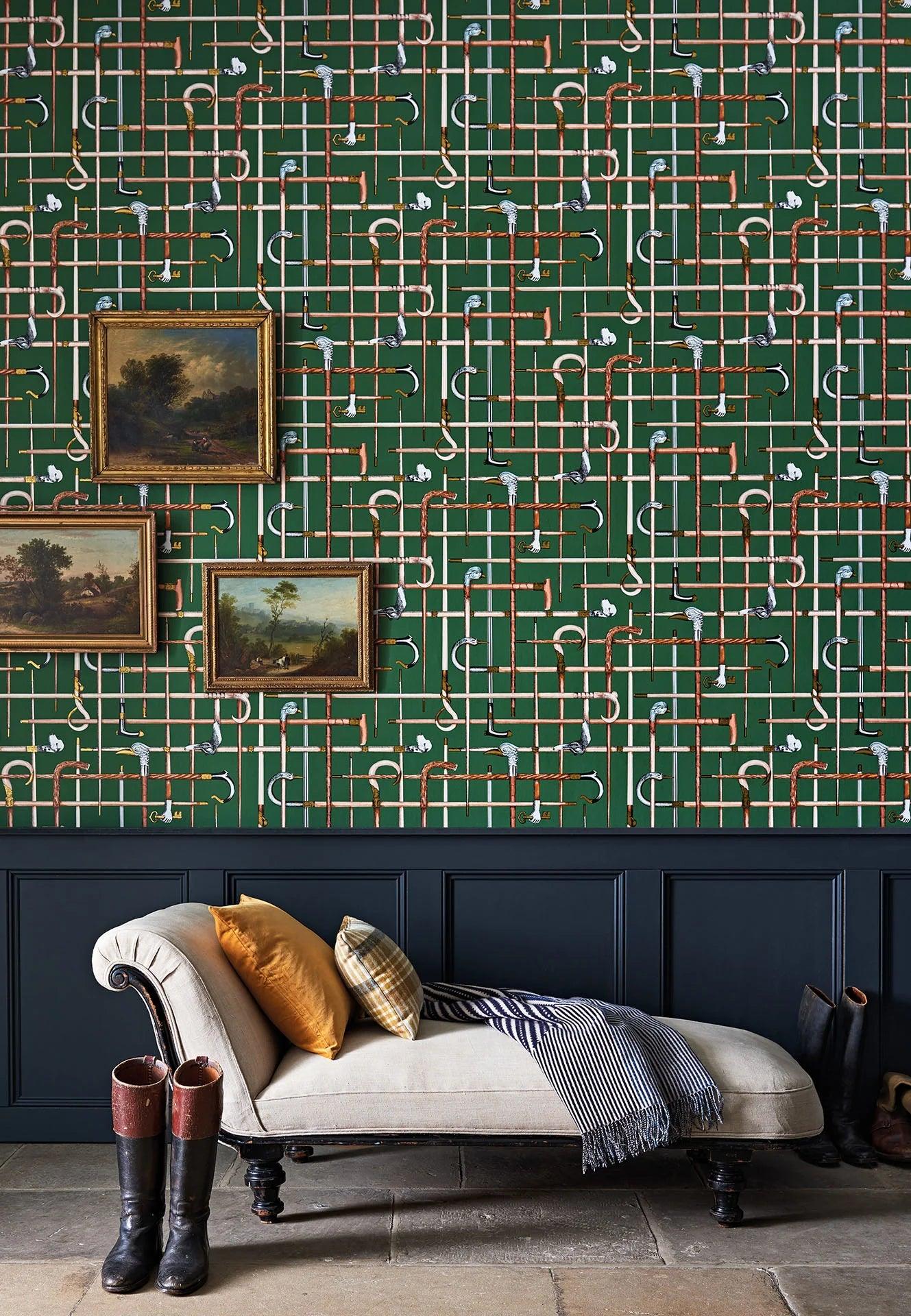Wallpaper with decorative strips FORNASETTI SENZA TEMPO - Creamy Sticks