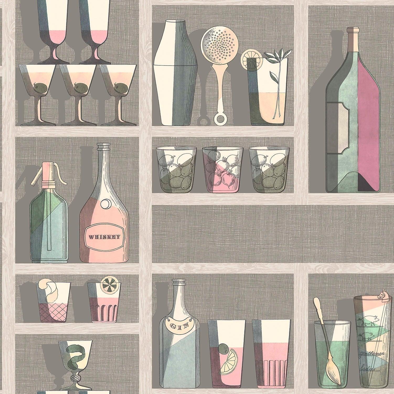 Tapeta FORNASETTI SENZA TEMPO - Cocktails beżowy Cole & Son Eye on Design