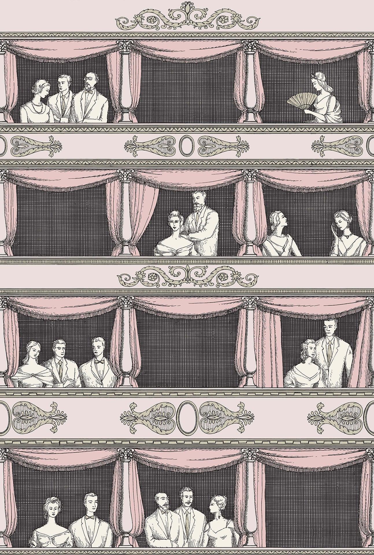 Tapeta FORNASETTI SENZA TEMPO - Teatro różowy Cole & Son Default Title Eye on Design