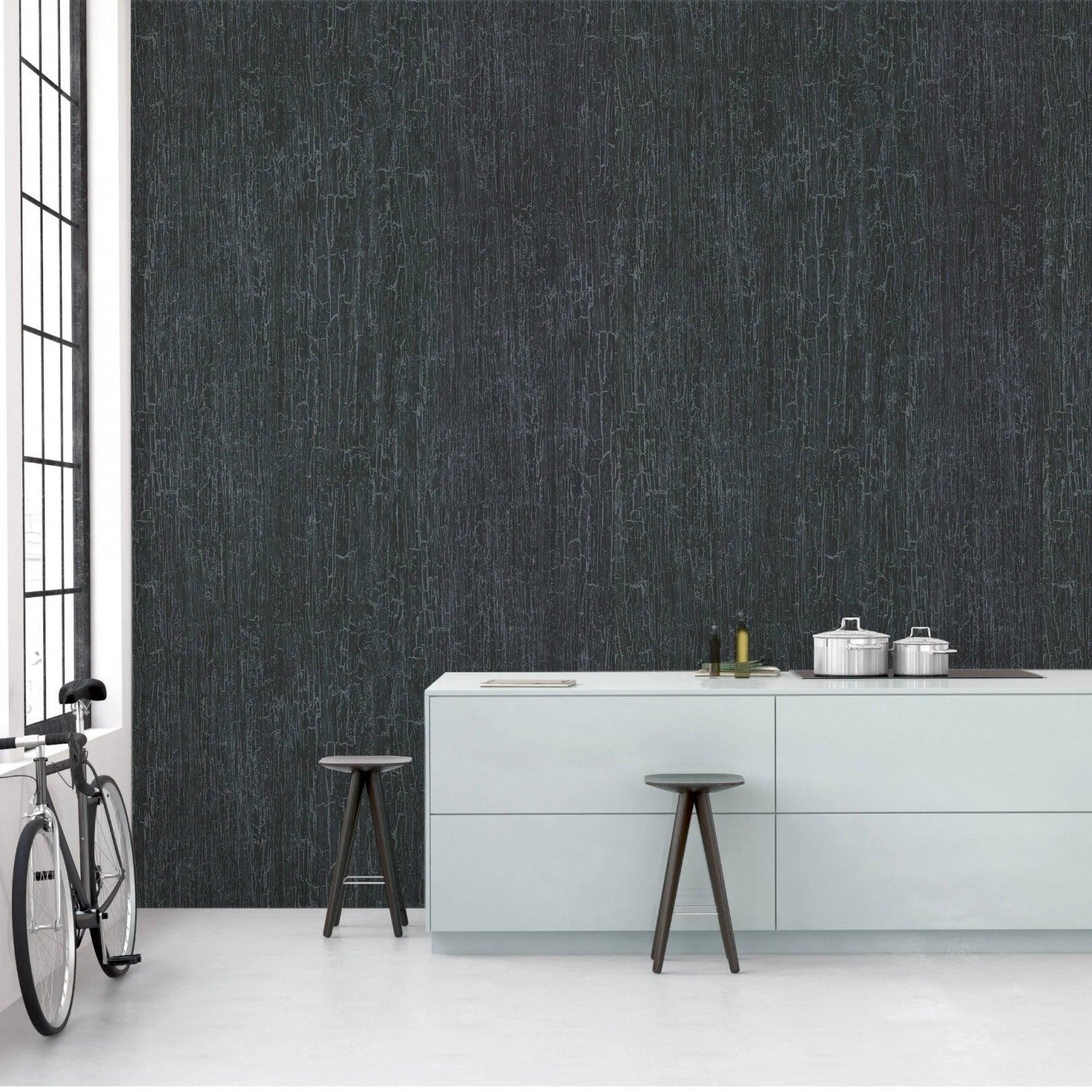 Wallpaper imitating a cracking surface FOUNDATION - Crackle gray