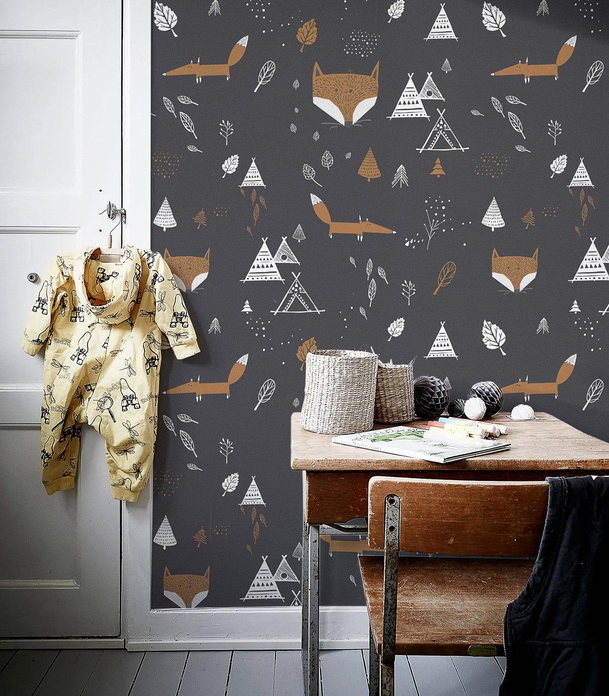Tapeta FOX ADVENTURE BLACK Wallcolors Eye on Design