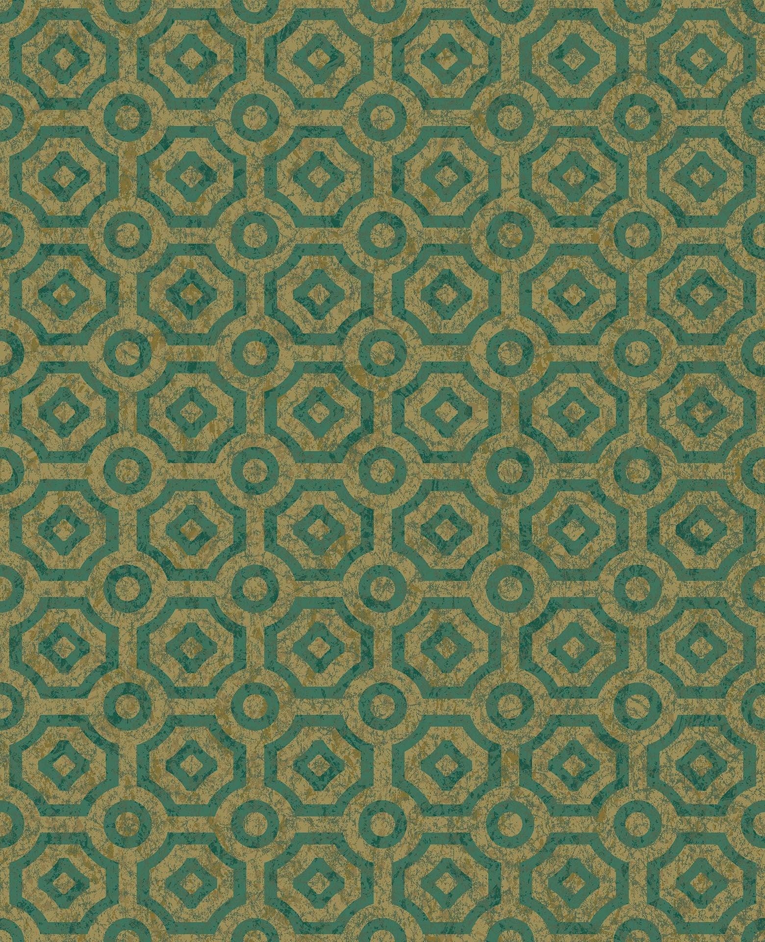 Tapeta HRP GREAT MASTERS - Queen's Quarter metaliczne złoto na szmaragdzie Cole & Son Default Title Eye on Design