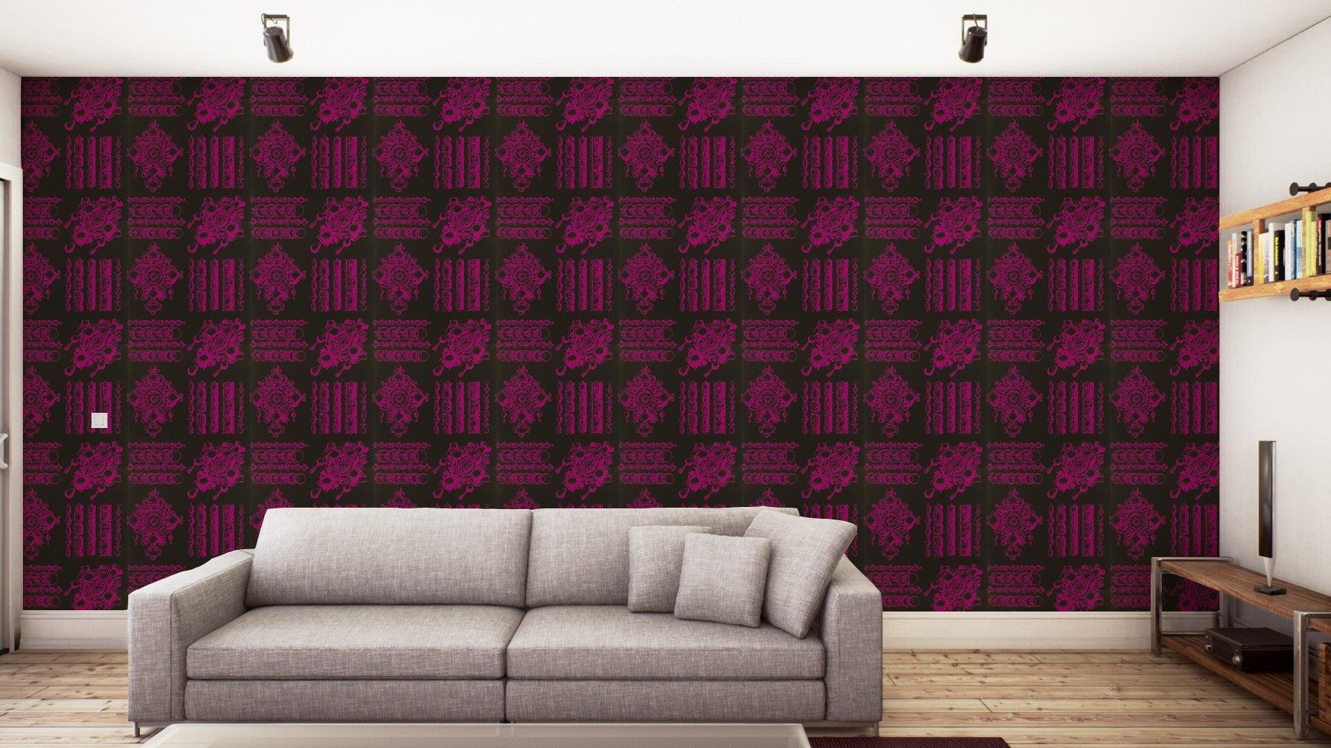 Tapeta LA MAIN AU COLLET - LIPSTICK czarny z różowym Christian Lacroix Eye on Design