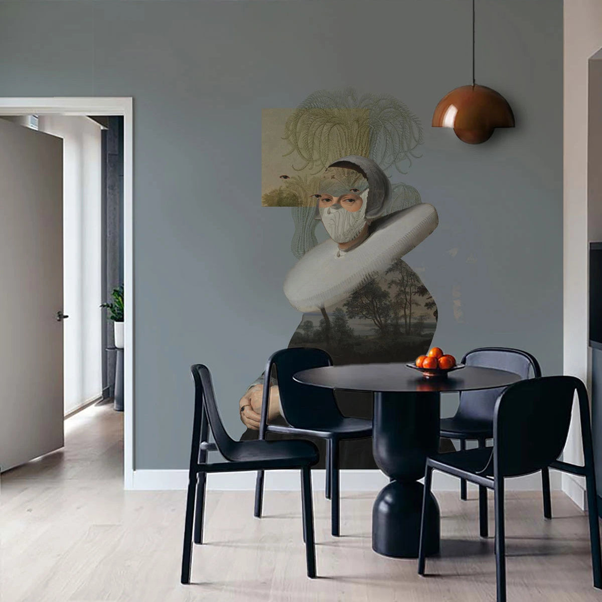 Non-woven wallpaper LANDSCAPE MUSE blue