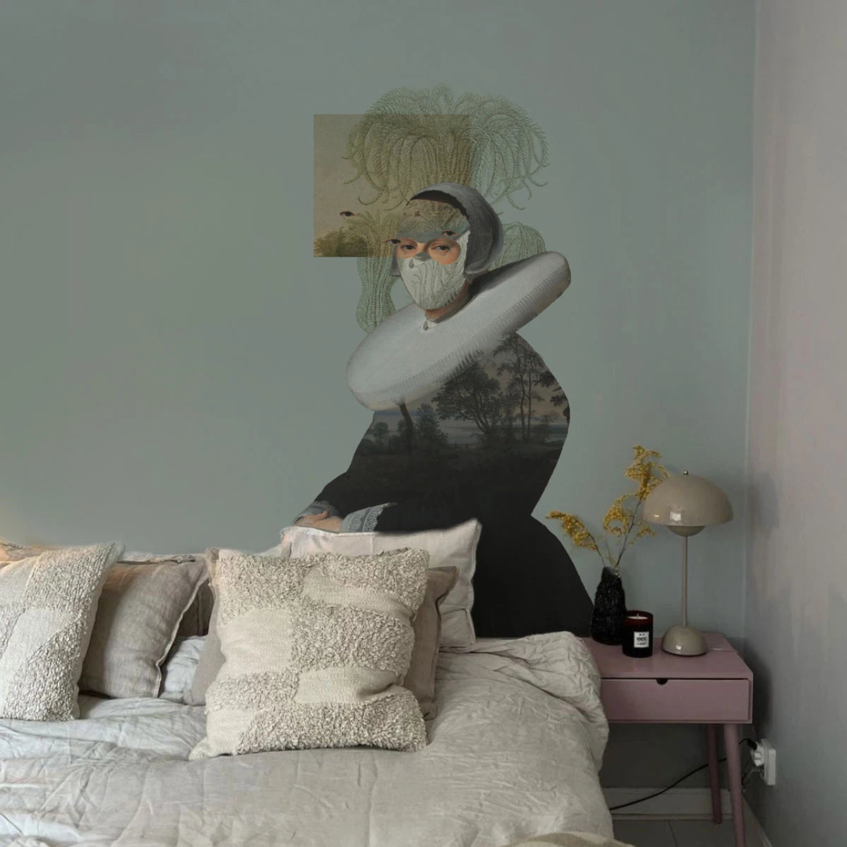 Non-woven wallpaper LANDSCAPE MUSE green