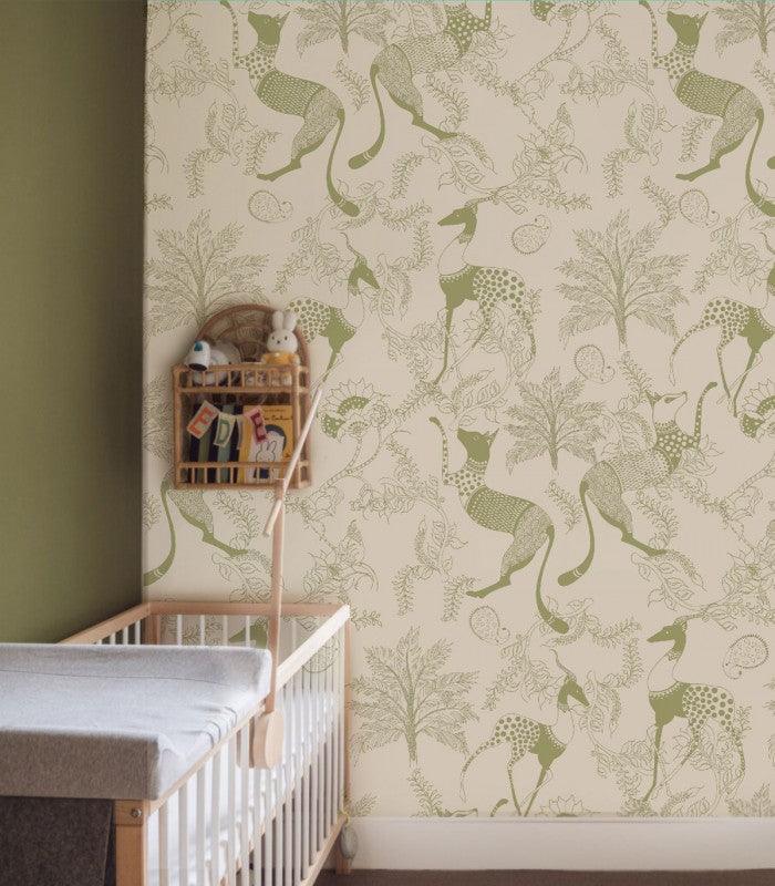 Tapeta Mythical Animals Green Wallcolors Eye on Design