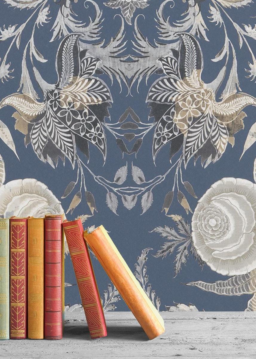 Tapeta NOAILLES GRAPHITE niebieski Christian Lacroix Eye on Design