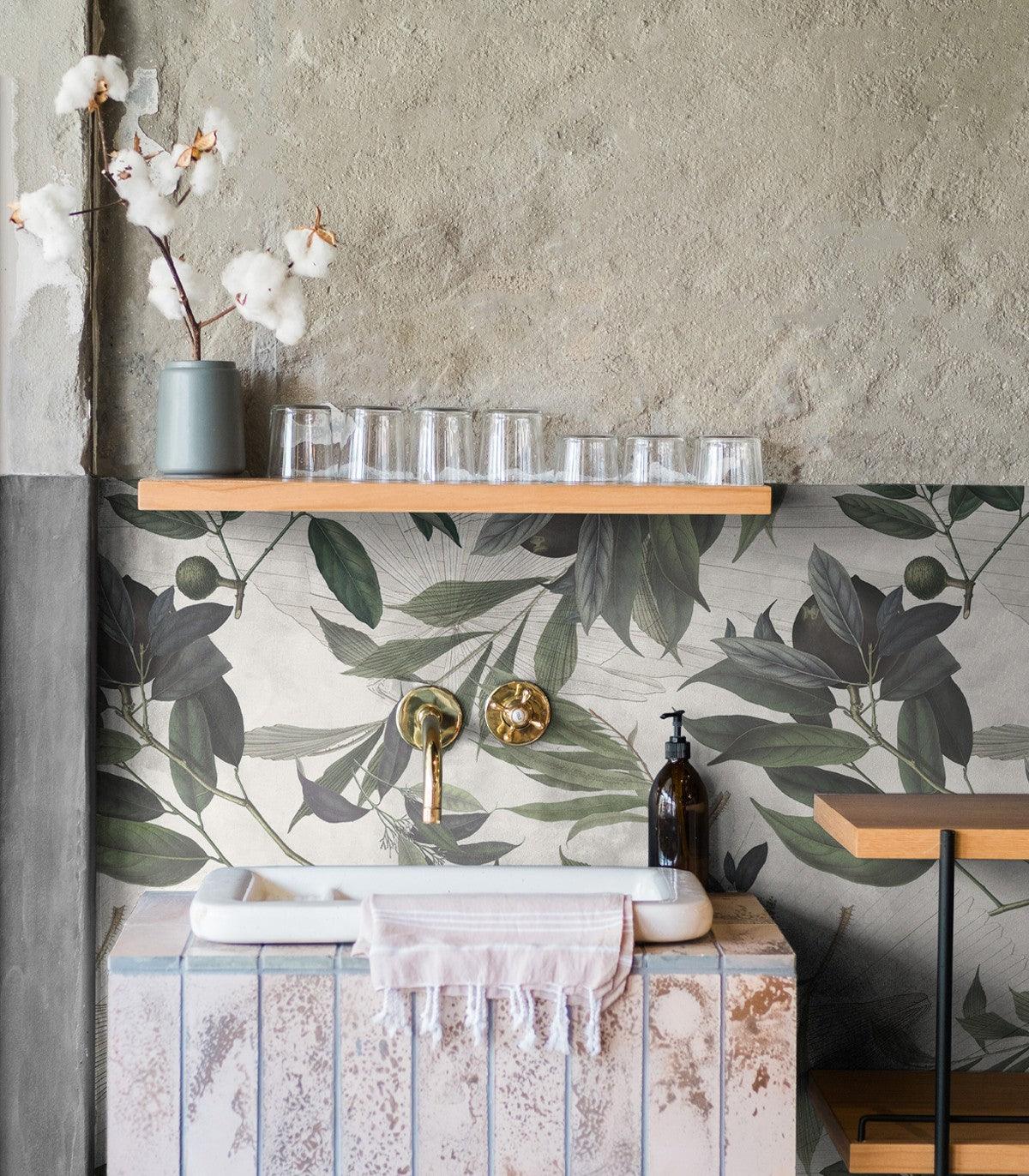 Tapeta OLIVE BRANCH WHITE Wallcolors Eye on Design