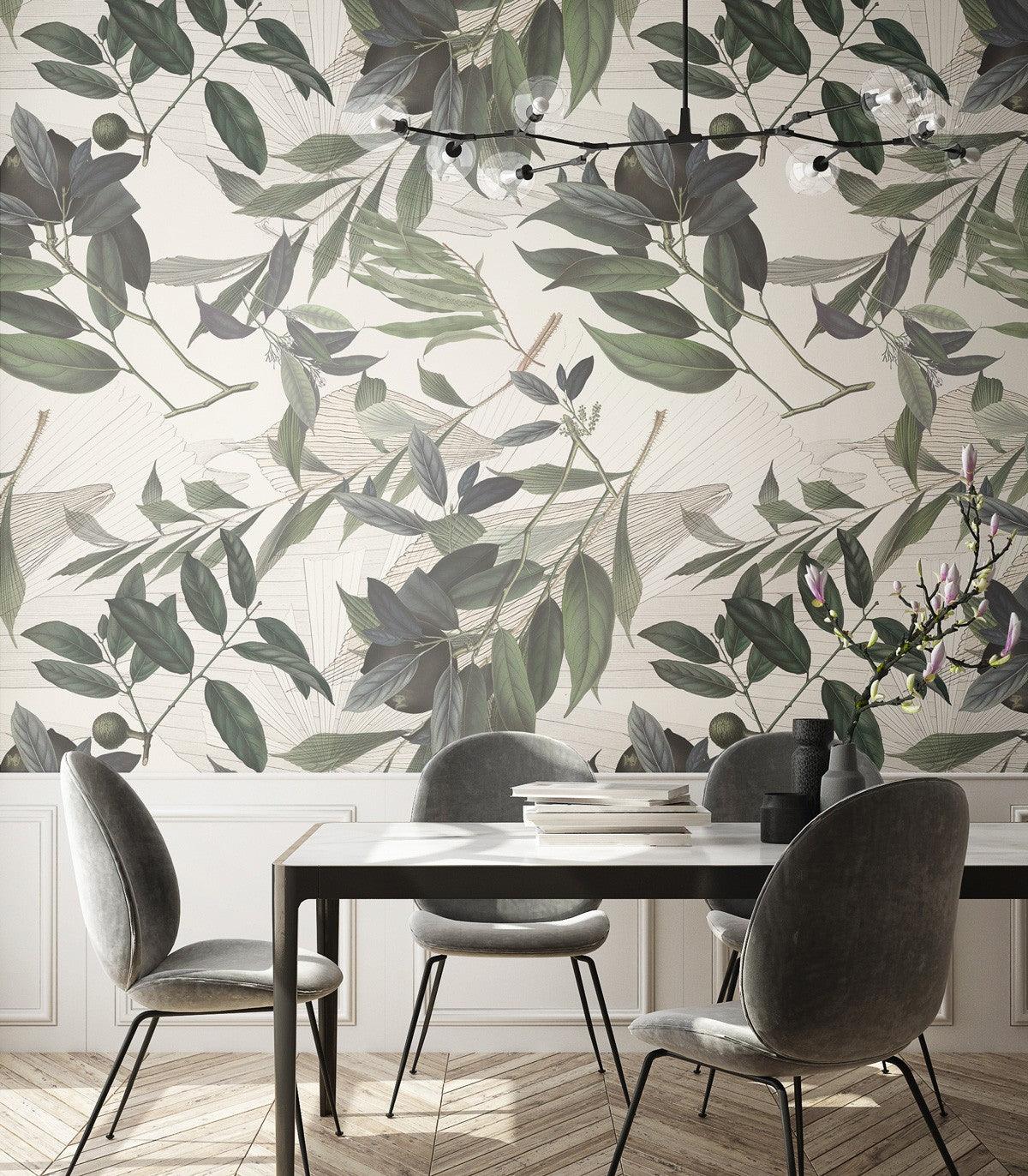 Tapeta OLIVE BRANCH WHITE Wallcolors Eye on Design