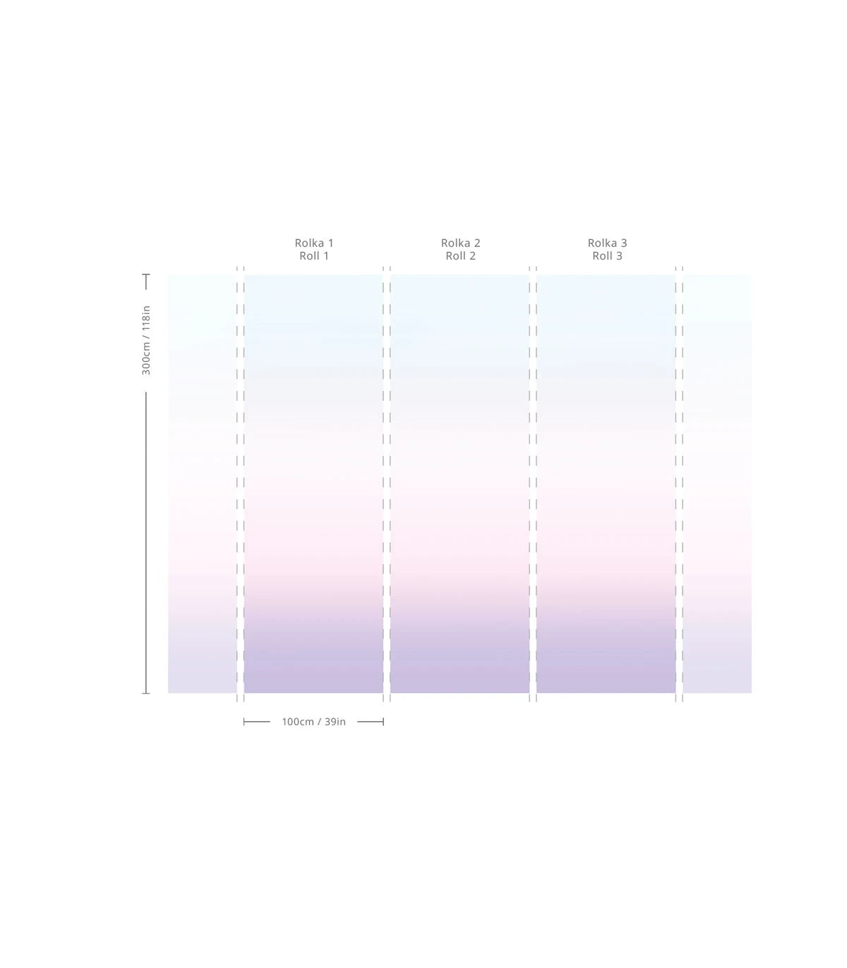 Ombre Blossom Gradient Wallpaper in Powder Pink