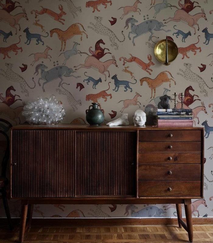 Tapeta Oriental Animals Beige Wallcolors Eye on Design