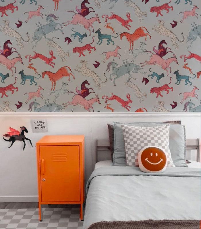 Tapeta Oriental Animals Light Blue Wallcolors Eye on Design