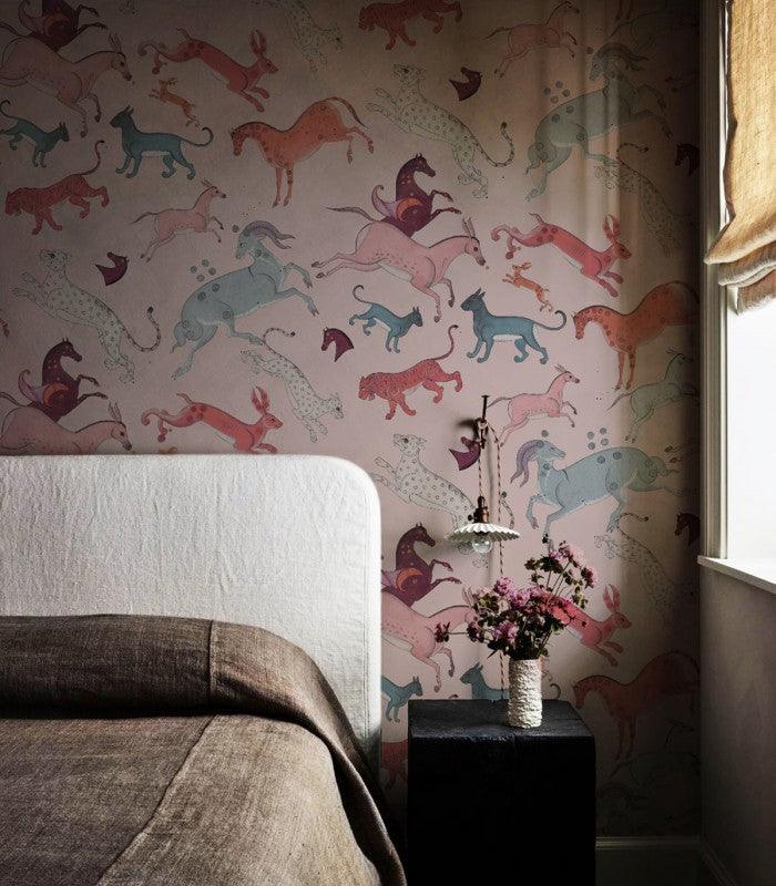 Tapeta Oriental Animals Light Pink Wallcolors Eye on Design