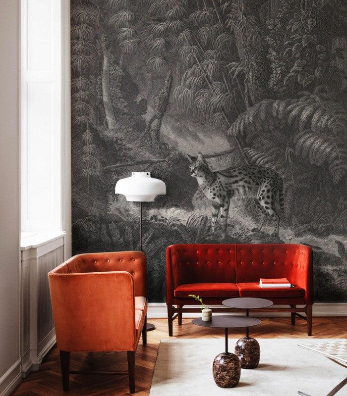 Tapeta Palms and cats Wallcolors Eye on Design