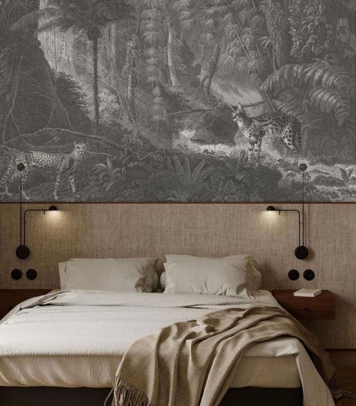 Tapeta Palms and cats Wallcolors Eye on Design