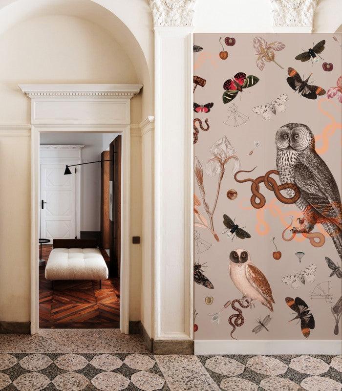 Tapeta PINK OWLS Wallcolors Eye on Design