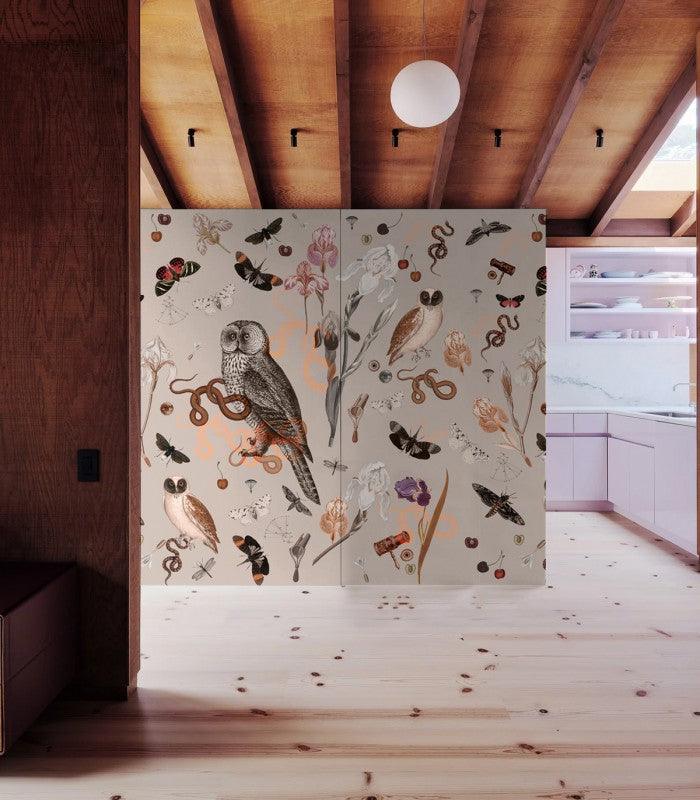 Tapeta PINK OWLS Wallcolors Eye on Design
