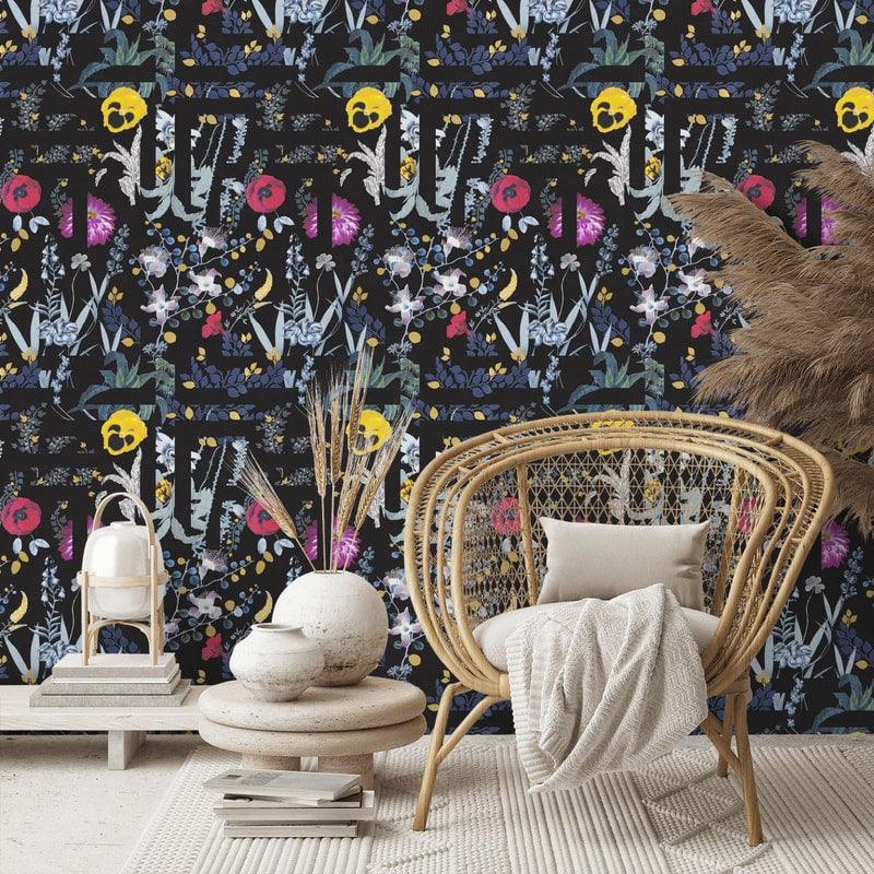 Tapeta PRIMAVERA LABYRINTHUM CREPUSCULE czarny Christian Lacroix Eye on Design