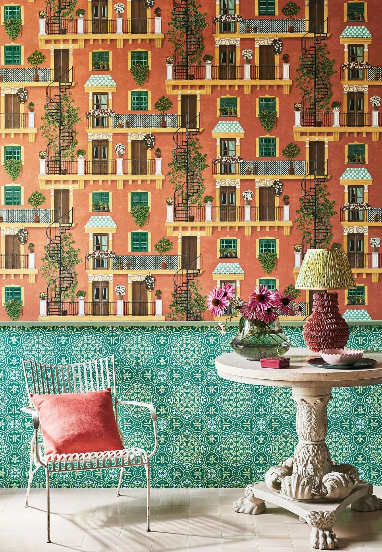 Tapeta SEVILLE - Alfaro terakota Cole & Son Eye on Design
