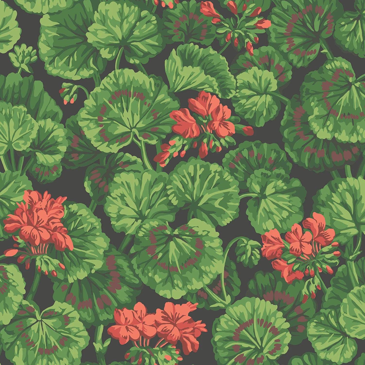 Tapeta SEVILLE - Geranium czarny z zielonym Cole & Son Eye on Design