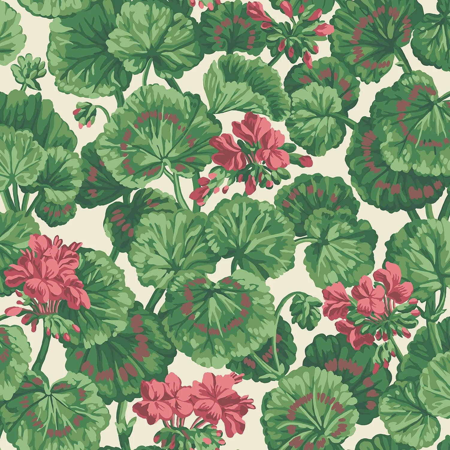 Tapeta SEVILLE - Geranium kremowy z zielonym Cole & Son Eye on Design