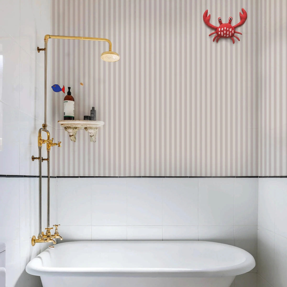 Tapeta flizelinowa w paski STRIPE ROSE HAZE beige