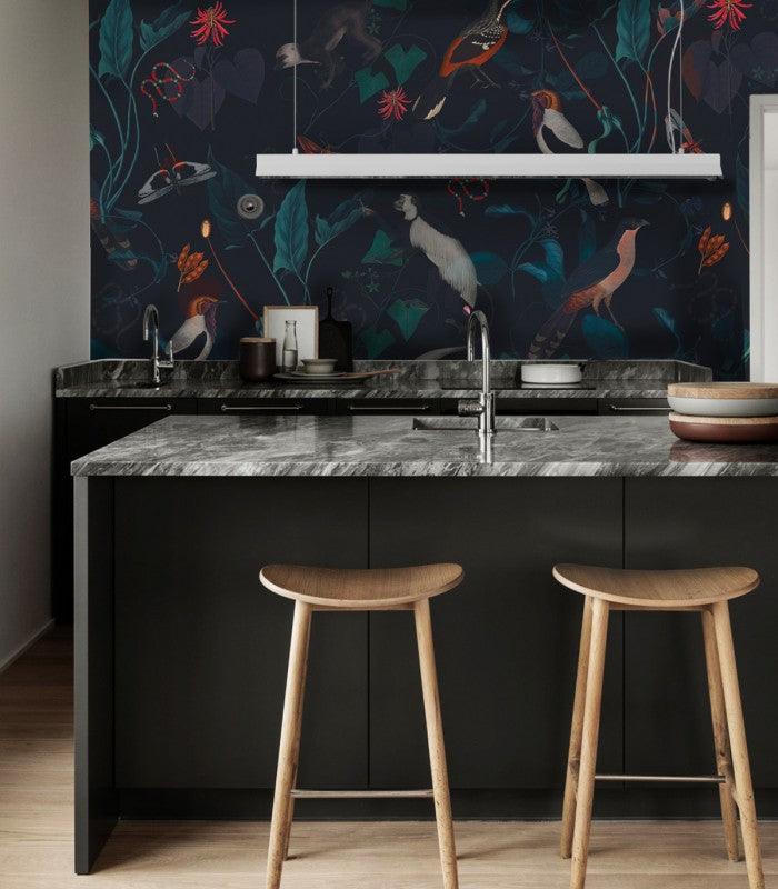 Tapeta TEAL BLUE GARDEN Wallcolors Eye on Design