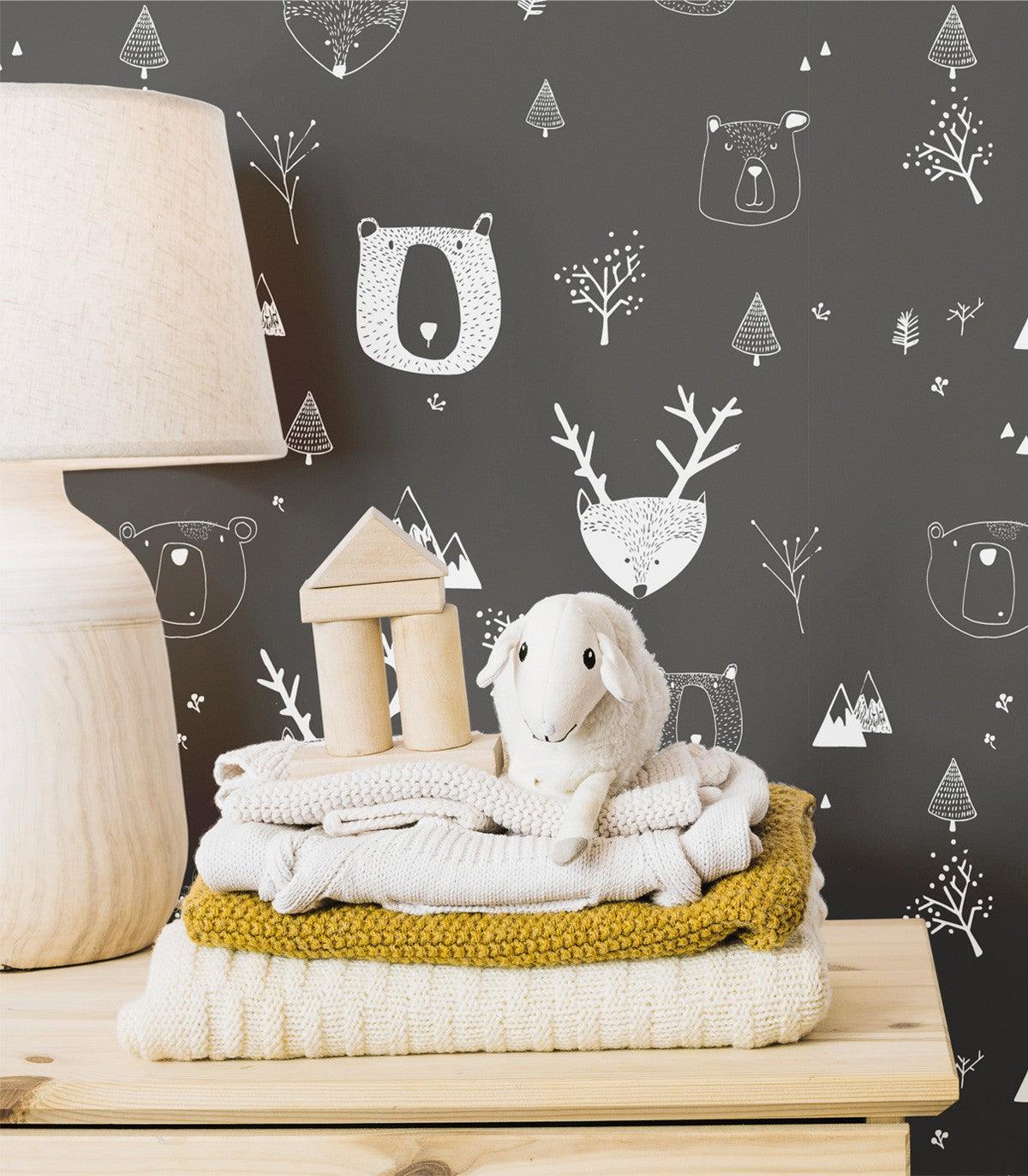 Tapeta TEDDY BEARS BLACK Wallcolors Eye on Design
