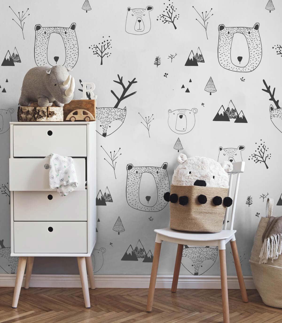 Tapeta TEDDY BEARS WHITE Wallcolors Eye on Design