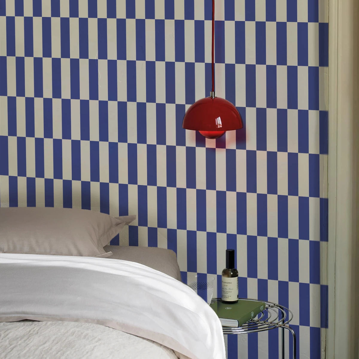 Fliselintapete mit geometrischem Muster TETRIS STRIPE kobaltblau