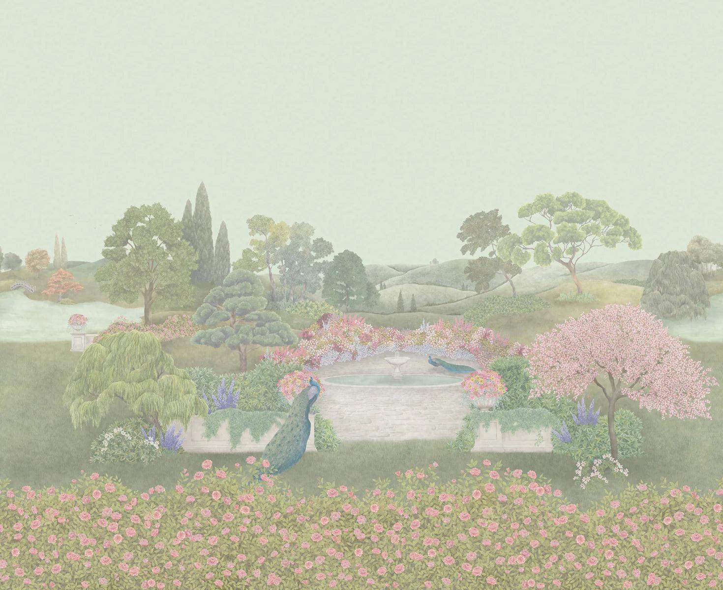 Park Landscape Mural THE GARDENS - Idyll Matte Finish Green
