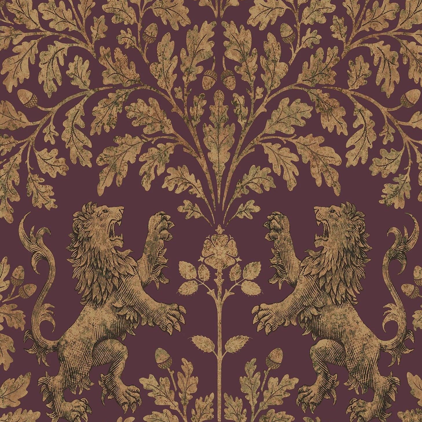 Tapeta THE PEARWOOD COLLECTION - Boscobel Oak bordowy Cole & Son Eye on Design