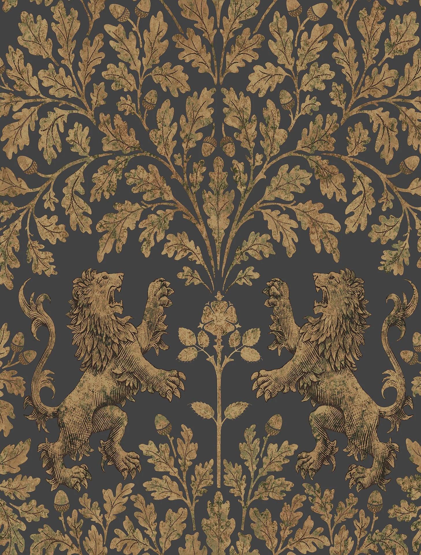 Tapeta THE PEARWOOD COLLECTION - Boscobel Oak czarny Cole & Son Eye on Design