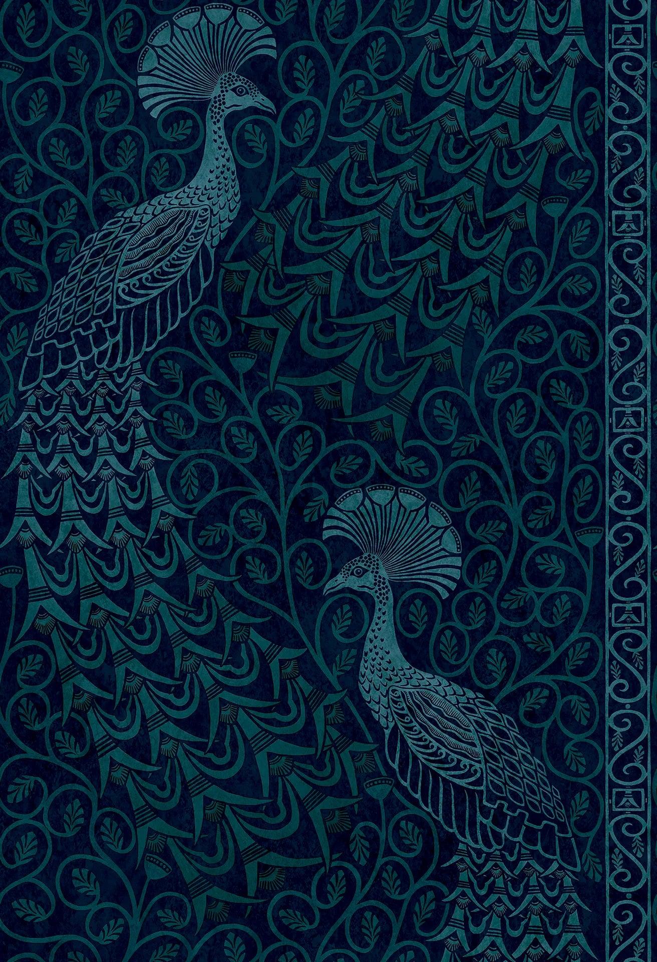Tapeta THE PEARWOOD COLLECTION - Pavo Parade metaliczny niebieski Cole & Son Eye on Design