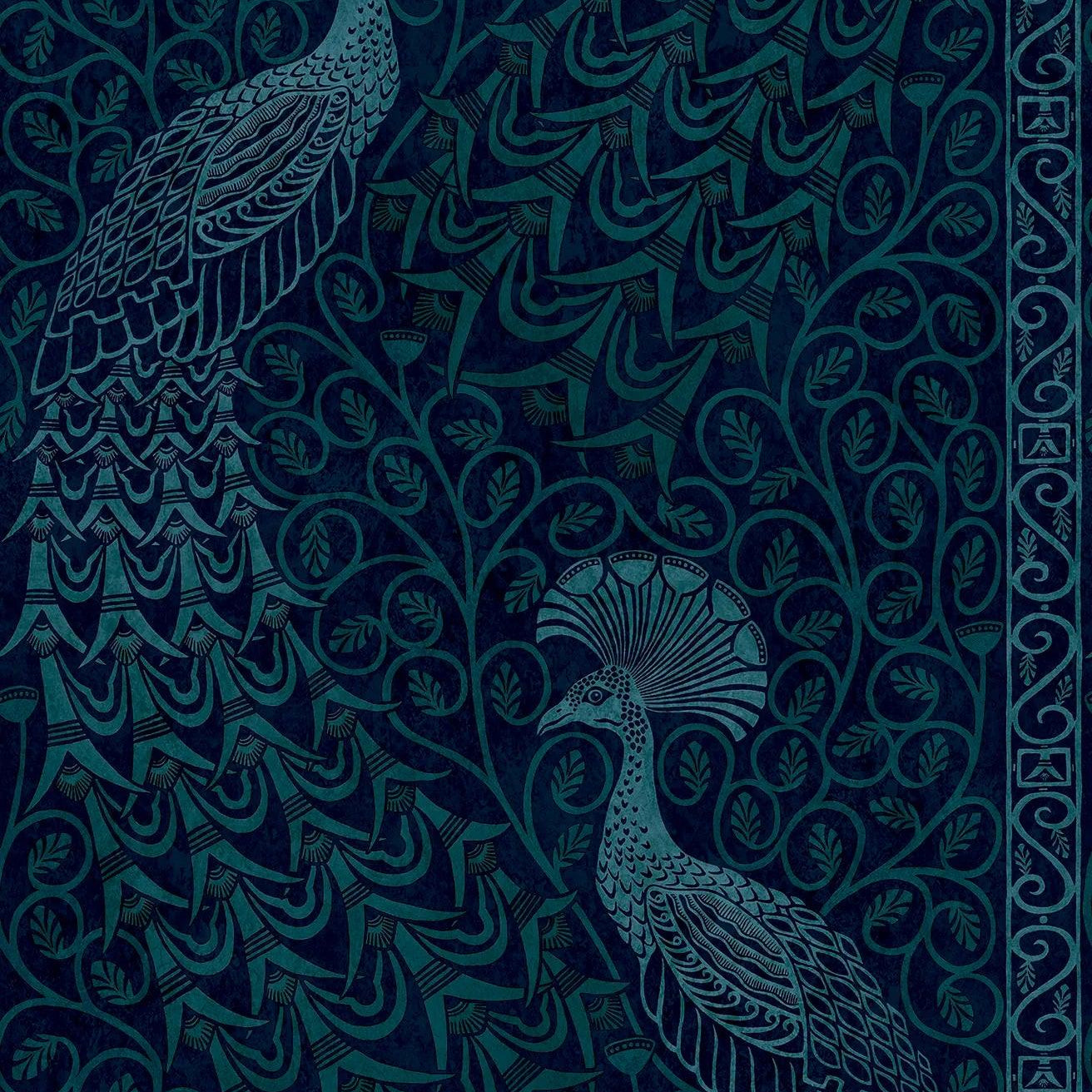 Tapeta THE PEARWOOD COLLECTION - Pavo Parade metaliczny niebieski Cole & Son Eye on Design