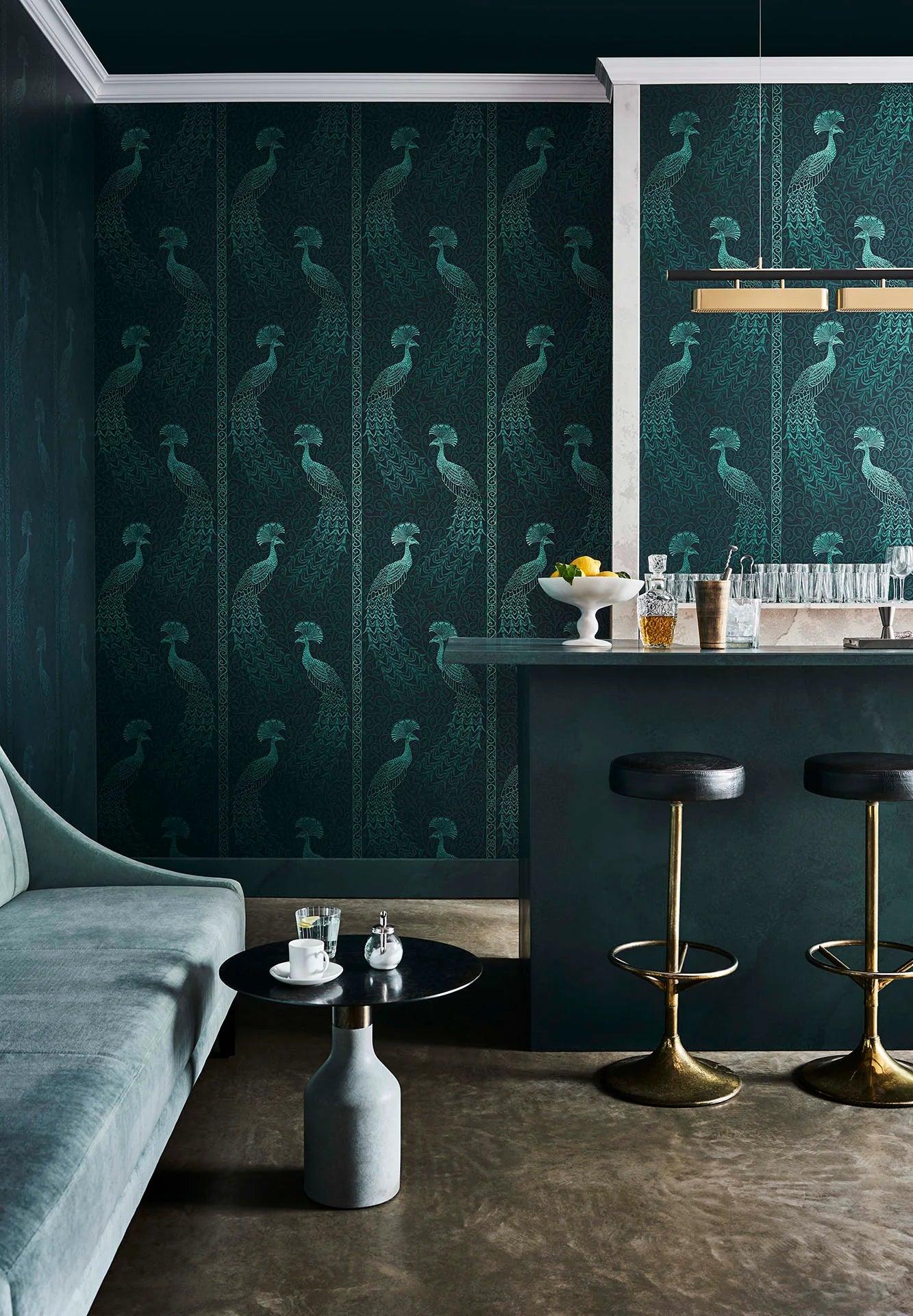 Tapeta THE PEARWOOD COLLECTION - Pavo Parade metaliczny niebieski Cole & Son Eye on Design