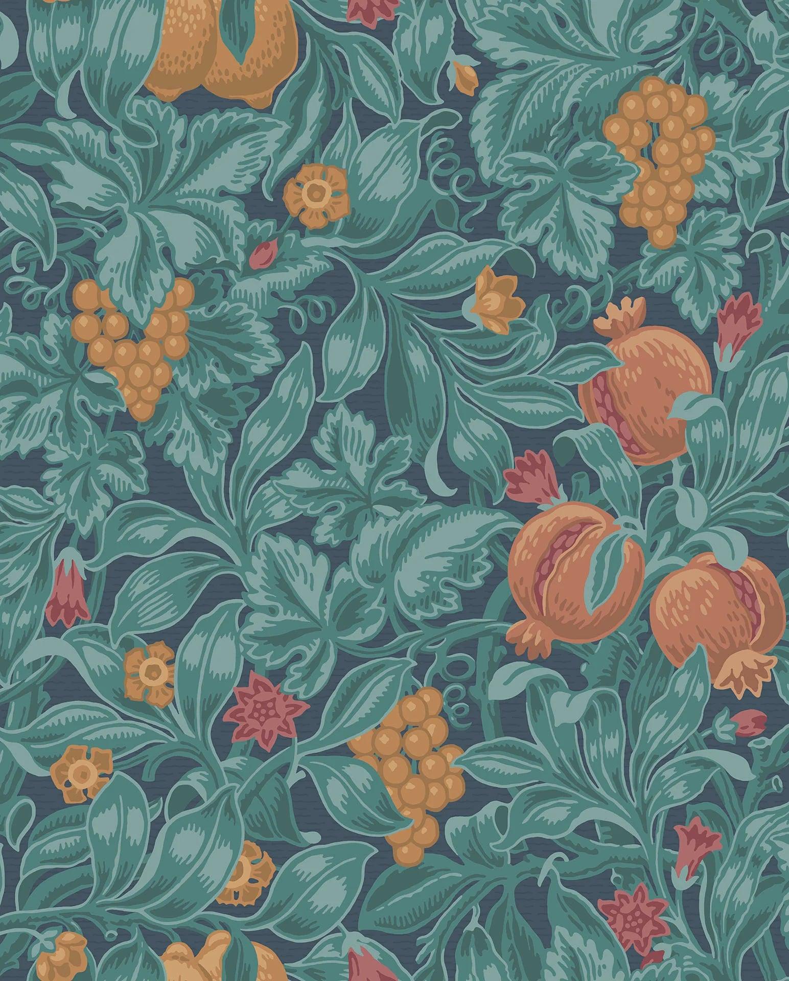 Tapeta THE PEARWOOD COLLECTION - Vines of Pomona turkusowy Cole & Son Eye on Design