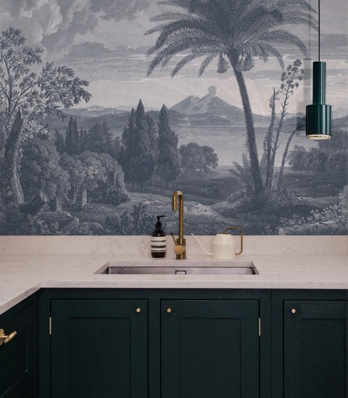 Tapeta TROPICAL VOLCANO VISTA niebieski Wallcolors Eye on Design